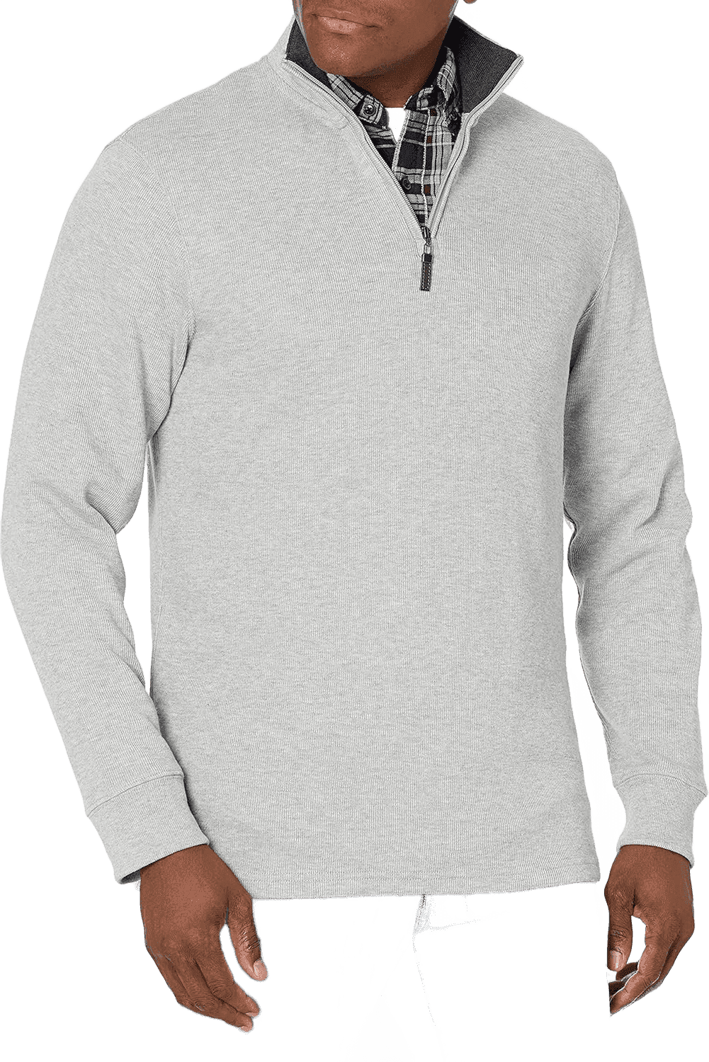 Amazon Essentials French rib quarter-zip in charcoal — 1 of 3