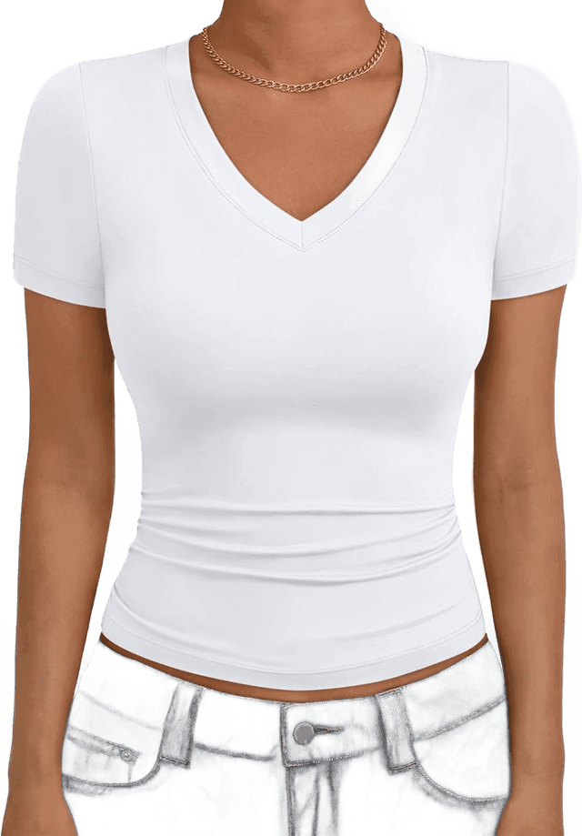 V Neck Crop Tee