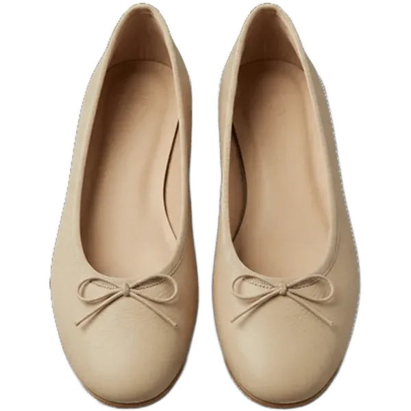 beige ballet flats