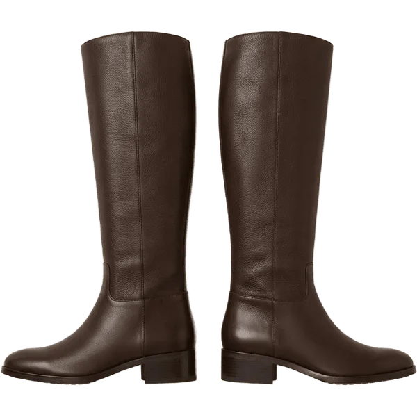 dark brown knee-high boots