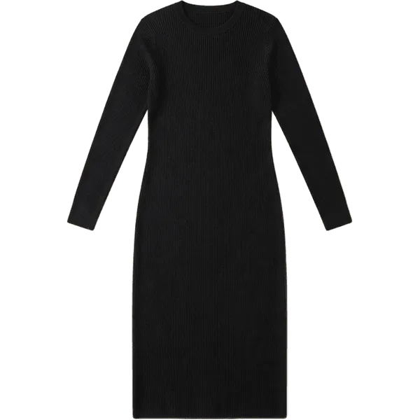 black knit dress
