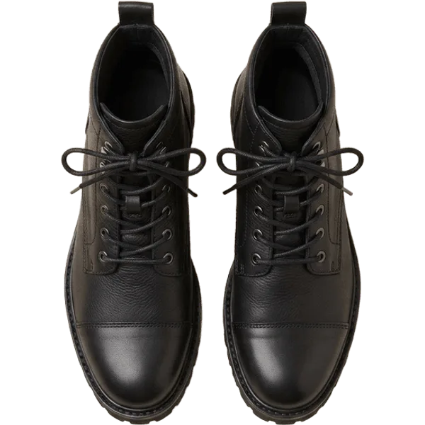 black lace-up boots