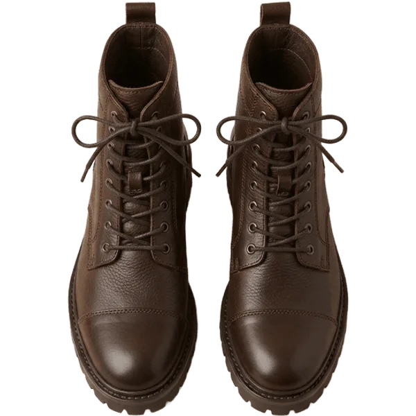 dark brown lace-up boots
