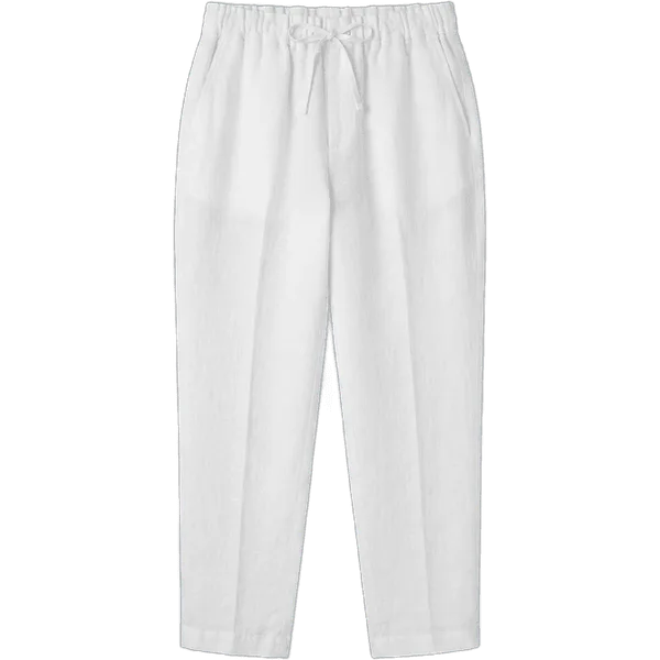 white linen pants