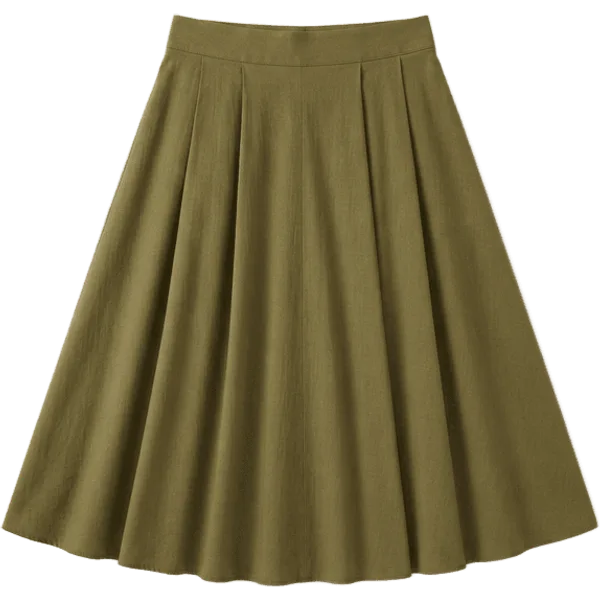 olive midi skirt