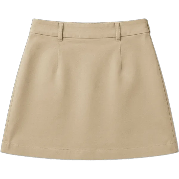 beige mini skirt