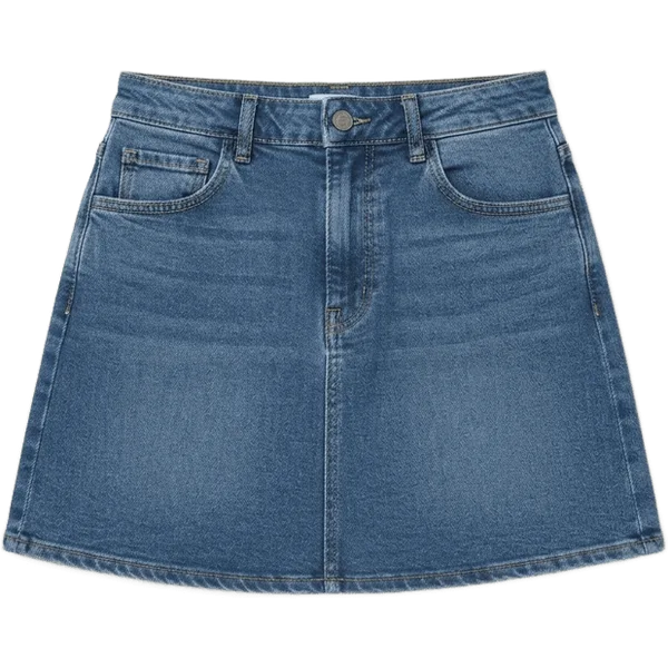 denim blue mini skirt