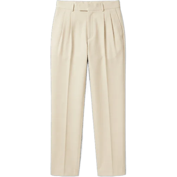 cream pleated trousers