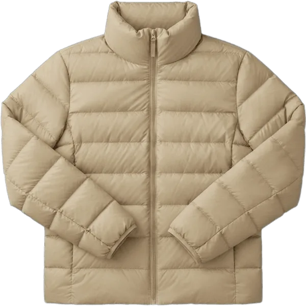 beige puffer jacket