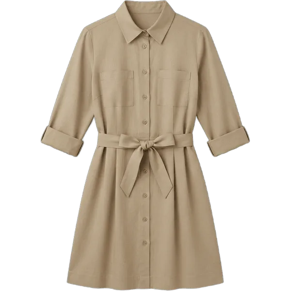 khaki shirt dress