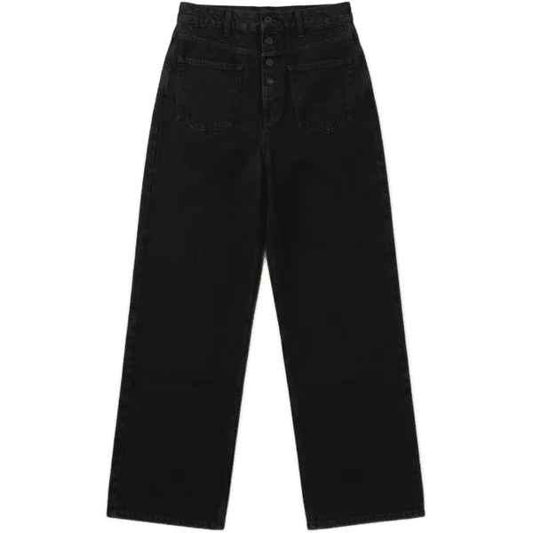 black wide-leg jeans