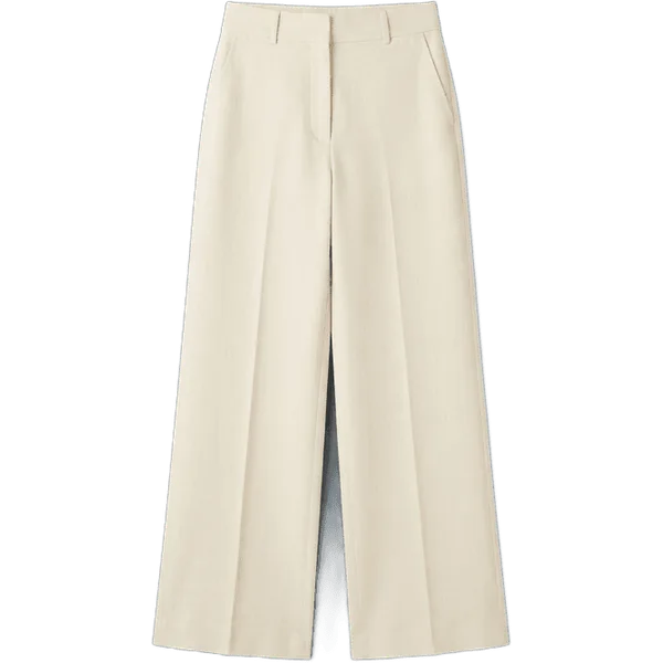 cream wide-leg pants