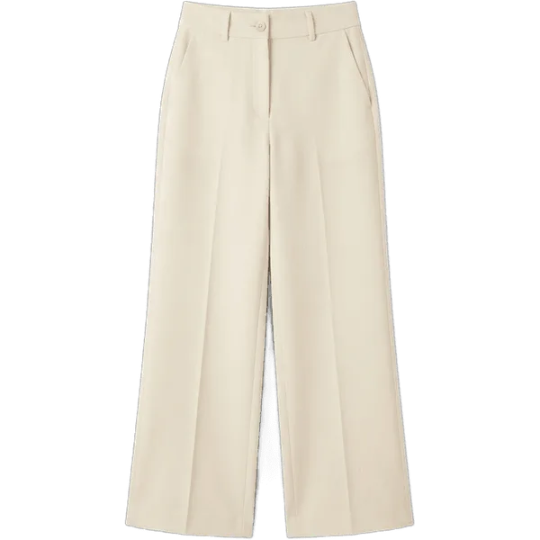 cream wide-leg pants